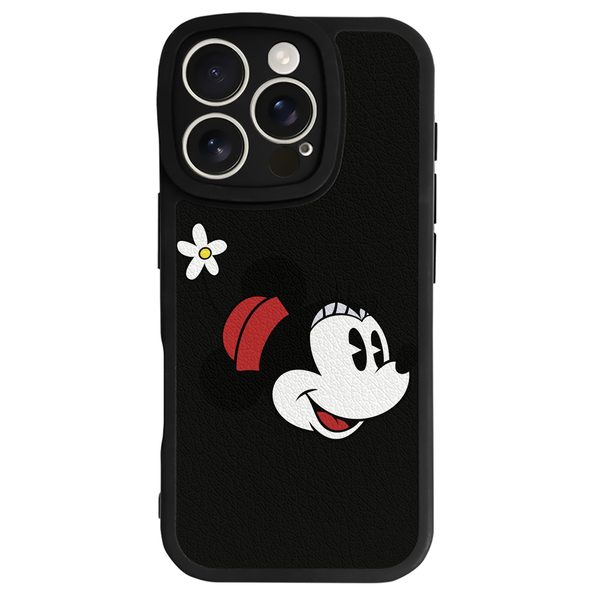 （画像用） ミッキーマウス Mickey Mouse 【iPhone 16シリーズ対応】シリコンスマホケース（レザー調） 材質：シリコン